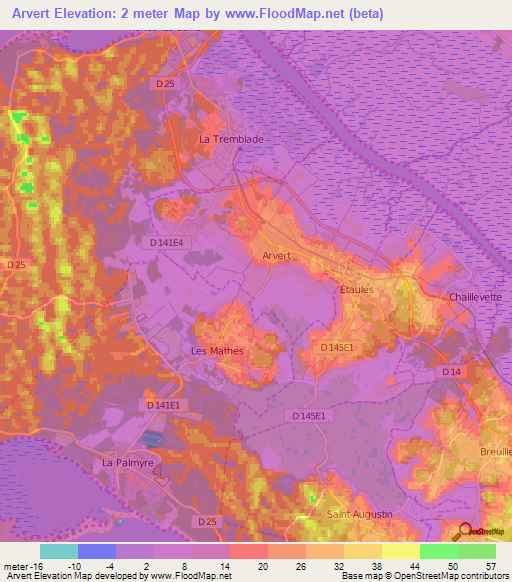 Arvert,France Elevation Map