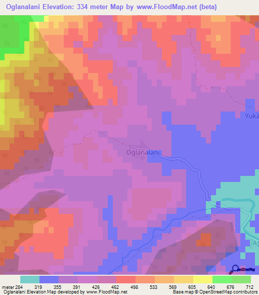 Oglanalani,Turkey Elevation Map