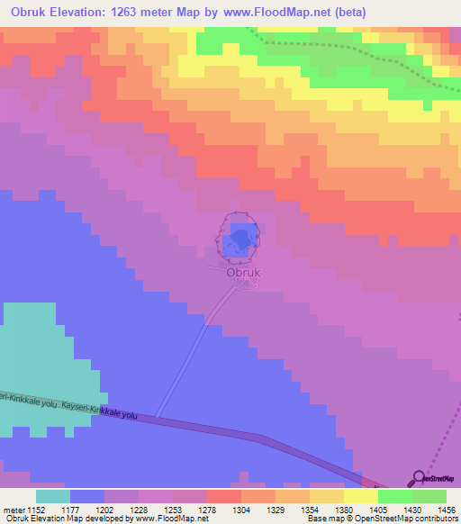 Obruk,Turkey Elevation Map