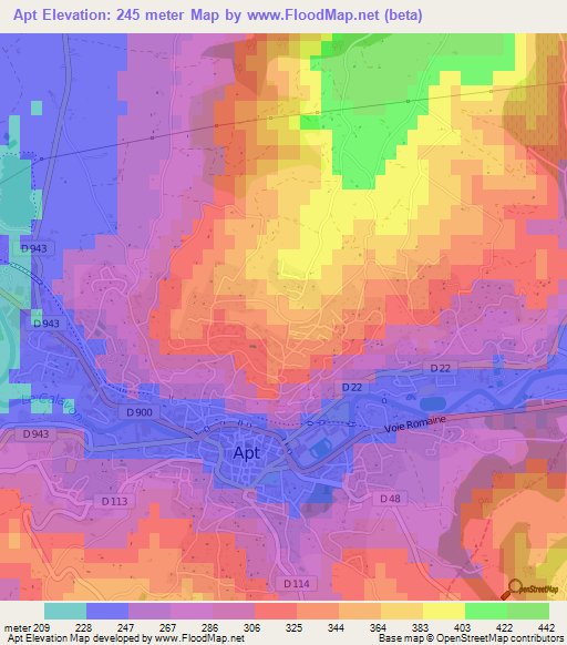 Apt,France Elevation Map