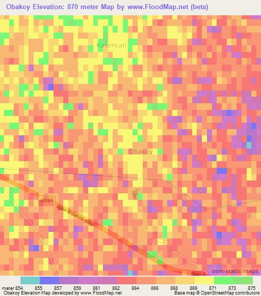 Obakoy,Turkey Elevation Map