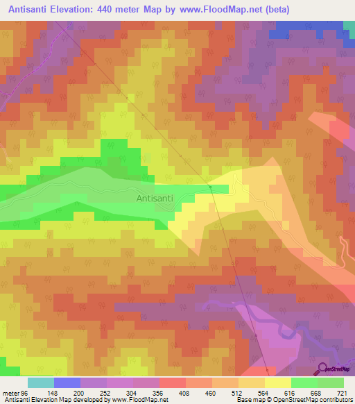 Antisanti,France Elevation Map