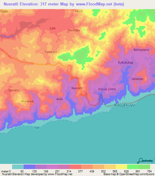 Nusratli,Turkey Elevation Map