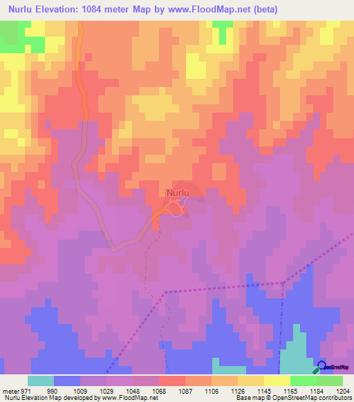 Nurlu,Turkey Elevation Map