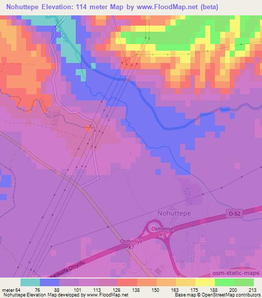 Nohuttepe,Turkey Elevation Map