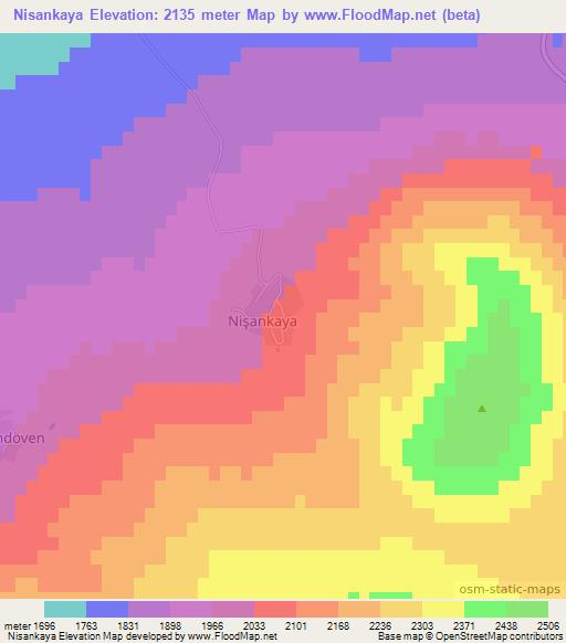 Nisankaya,Turkey Elevation Map