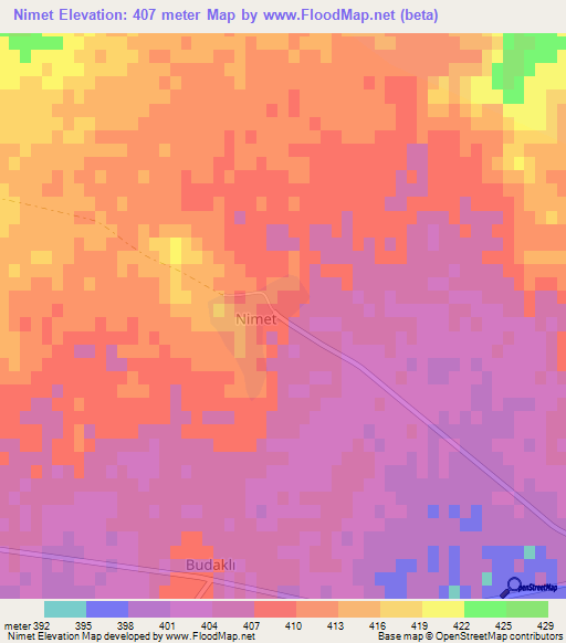 Nimet,Turkey Elevation Map