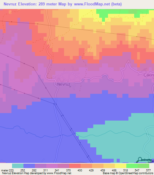 Nevruz,Turkey Elevation Map