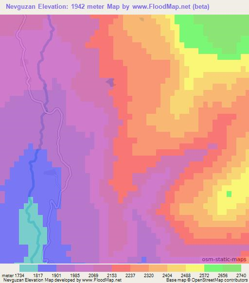 Nevguzan,Turkey Elevation Map