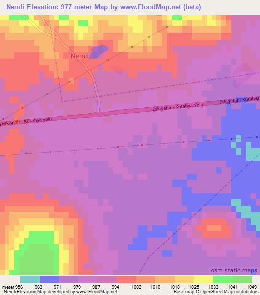 Nemli,Turkey Elevation Map