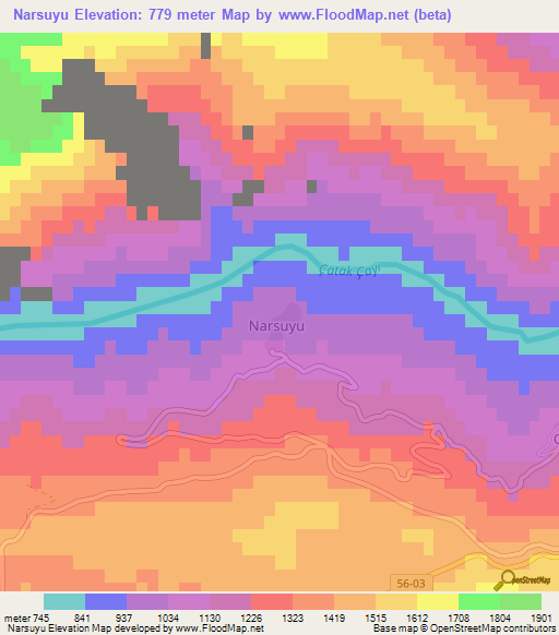 Narsuyu,Turkey Elevation Map