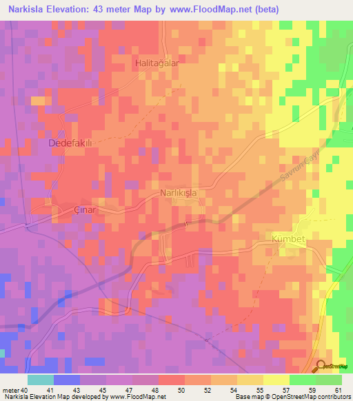 Narkisla,Turkey Elevation Map