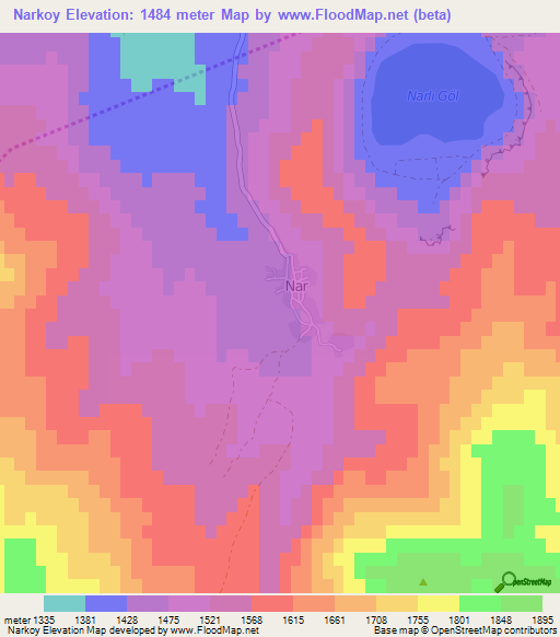 Narkoy,Turkey Elevation Map