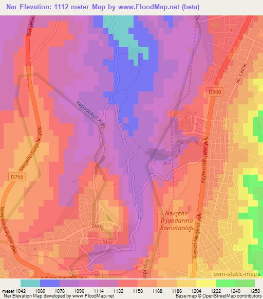 Nar,Turkey Elevation Map