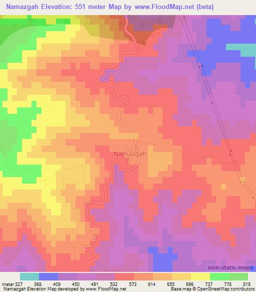 Namazgah,Turkey Elevation Map