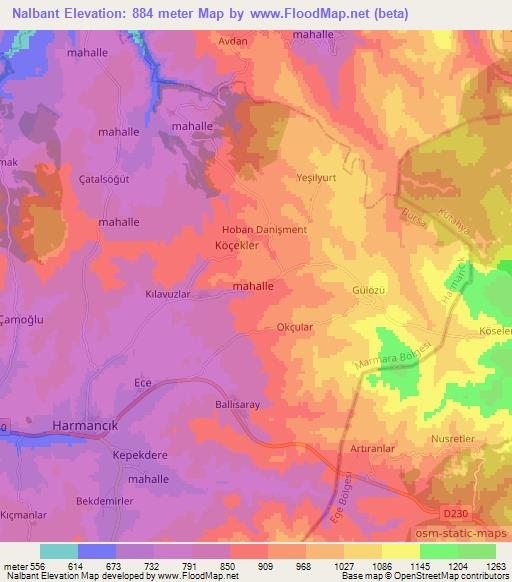 Nalbant,Turkey Elevation Map