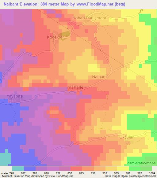 Nalbant,Turkey Elevation Map