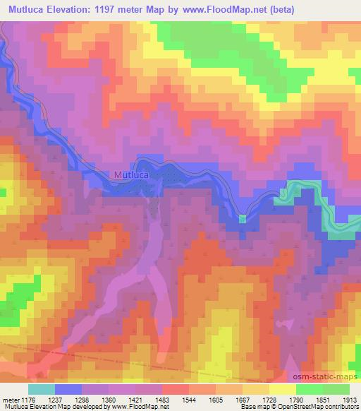 Mutluca,Turkey Elevation Map