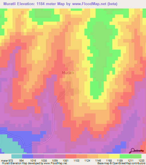 Muratli,Turkey Elevation Map