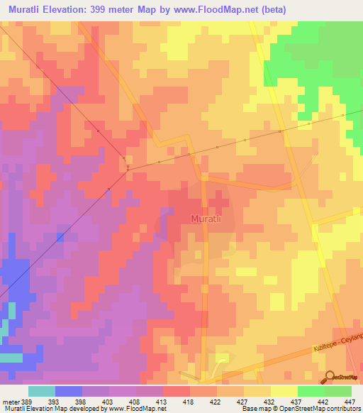 Muratli,Turkey Elevation Map