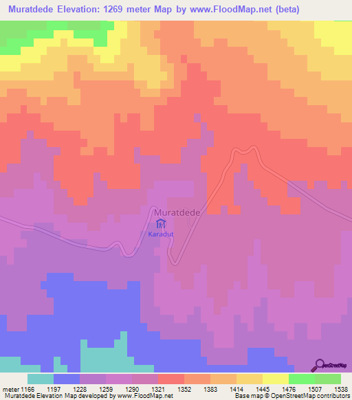 Muratdede,Turkey Elevation Map