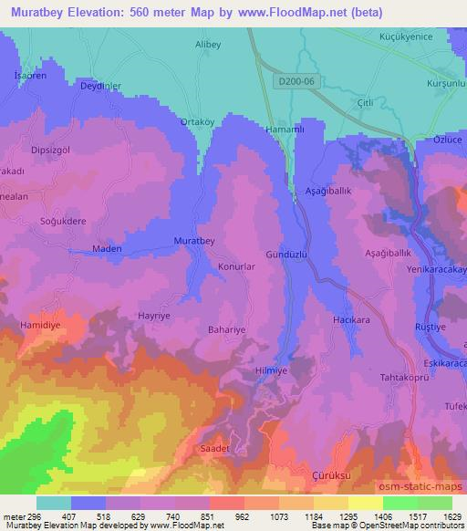 Muratbey,Turkey Elevation Map