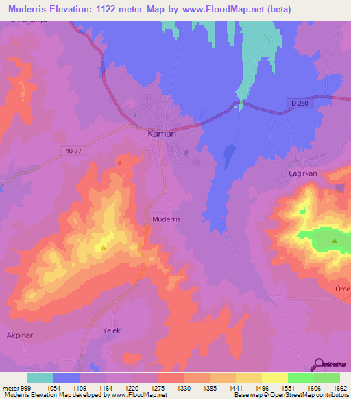 Muderris,Turkey Elevation Map