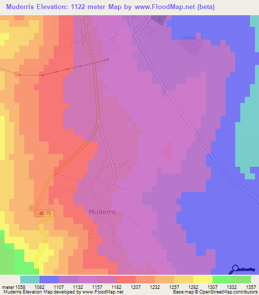 Muderris,Turkey Elevation Map