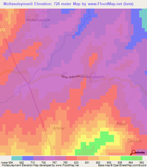 Mollasuleymanli,Turkey Elevation Map