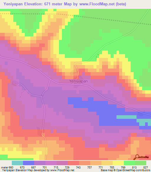 Yeniyapan,Turkey Elevation Map