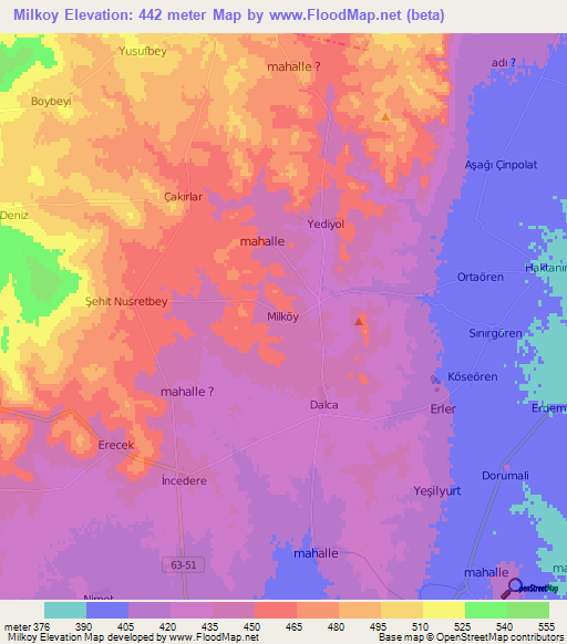 Milkoy,Turkey Elevation Map