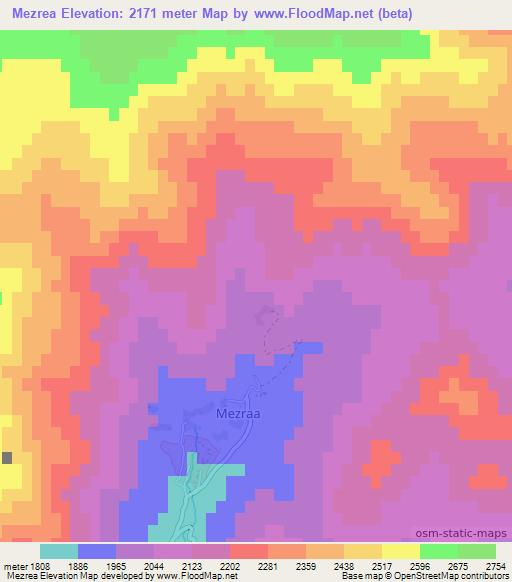 Mezrea,Turkey Elevation Map