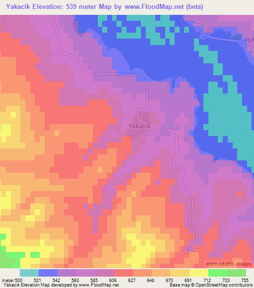 Yakacik,Turkey Elevation Map