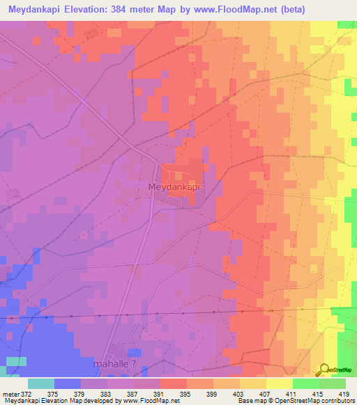 Meydankapi,Turkey Elevation Map