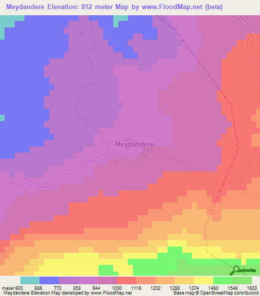 Meydandere,Turkey Elevation Map