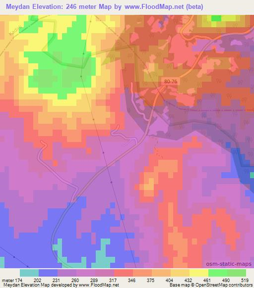 Meydan,Turkey Elevation Map