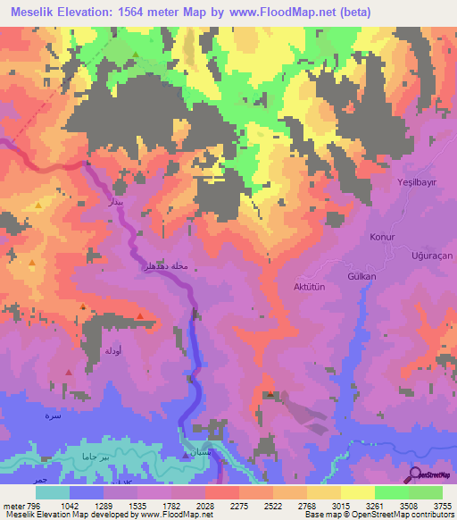 Meselik,Turkey Elevation Map