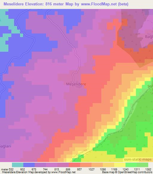 Meselidere,Turkey Elevation Map
