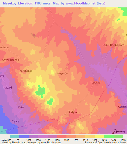 Mesekoy,Turkey Elevation Map