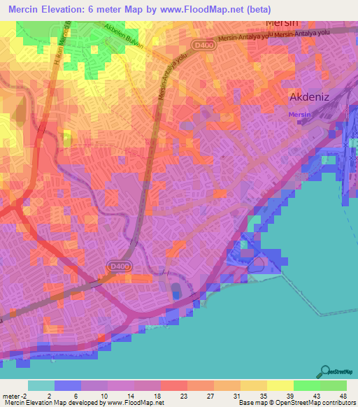 Mercin,Turkey Elevation Map