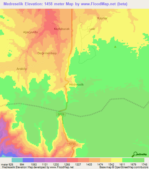 Medreselik,Turkey Elevation Map