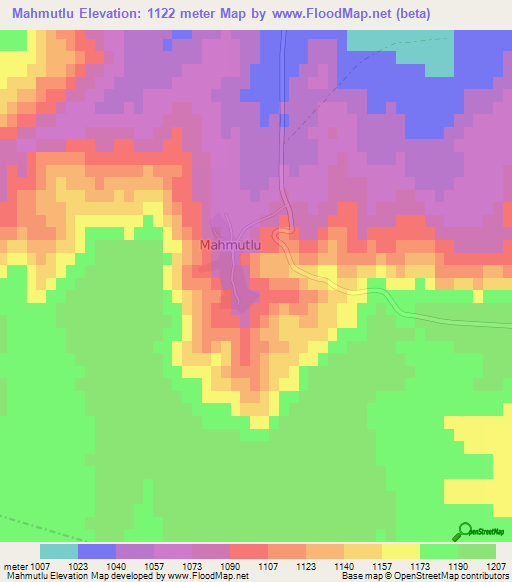 Mahmutlu,Turkey Elevation Map