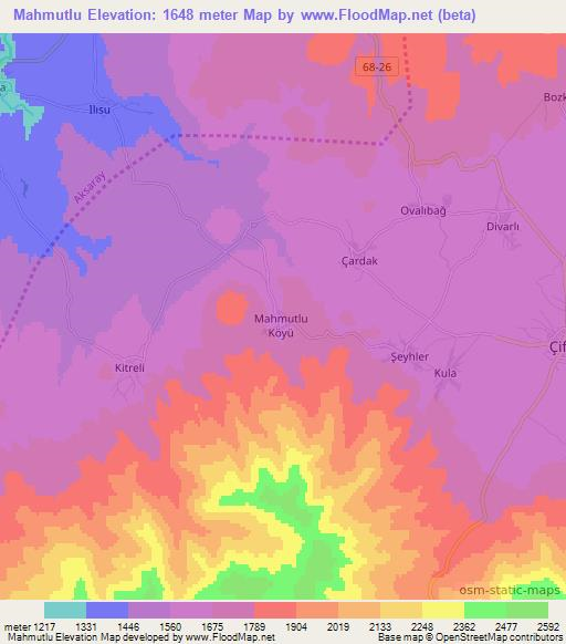 Mahmutlu,Turkey Elevation Map