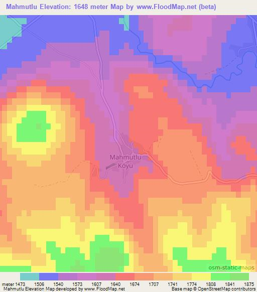 Mahmutlu,Turkey Elevation Map