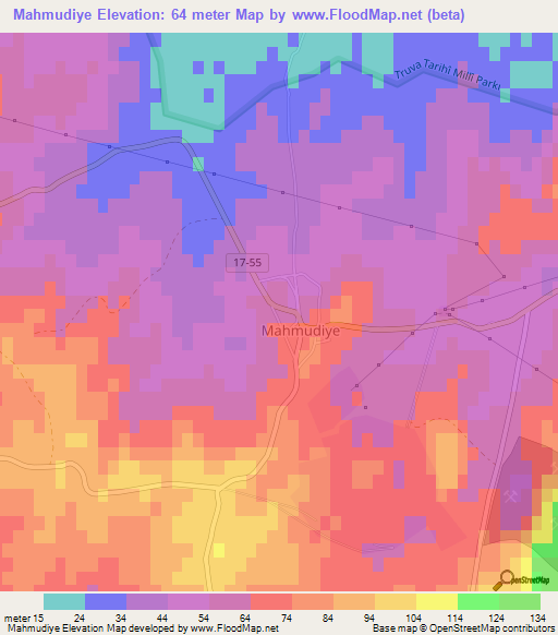 Mahmudiye,Turkey Elevation Map