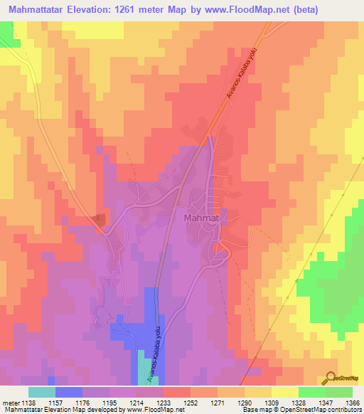 Mahmattatar,Turkey Elevation Map