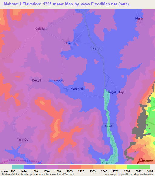 Mahmatli,Turkey Elevation Map