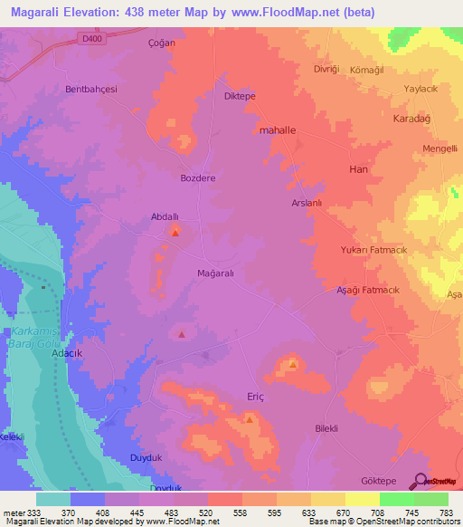 Magarali,Turkey Elevation Map