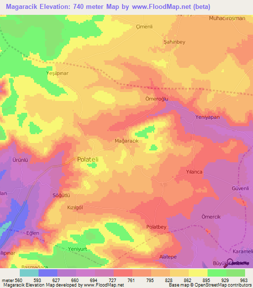 Magaracik,Turkey Elevation Map