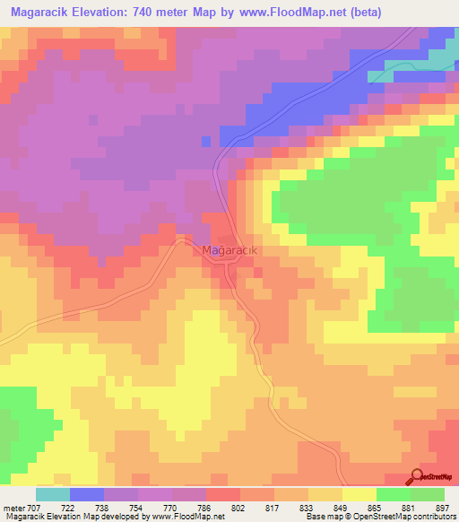 Magaracik,Turkey Elevation Map